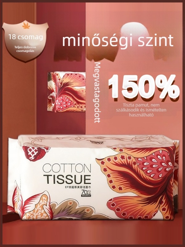 Egyszer használatos arc törölköző, extrán vastag szuperfinom rostból, EF minta, sima szövés — The Queen