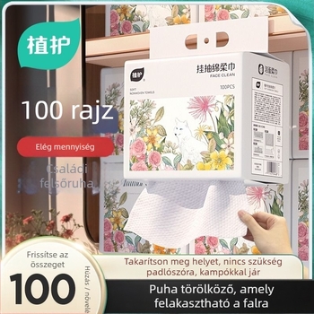 Egyszer használatos arc törlőkendők, 100 db, 6 csomag, Plant Protection márka, 70% viszkóz + 30% poliészter, GB15979 szabvány