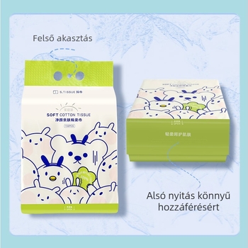 Shake towel egyszer használatos arctörölköző, falra szerelhető tisztító kendő, nedves/száraz kettős használat, farostból