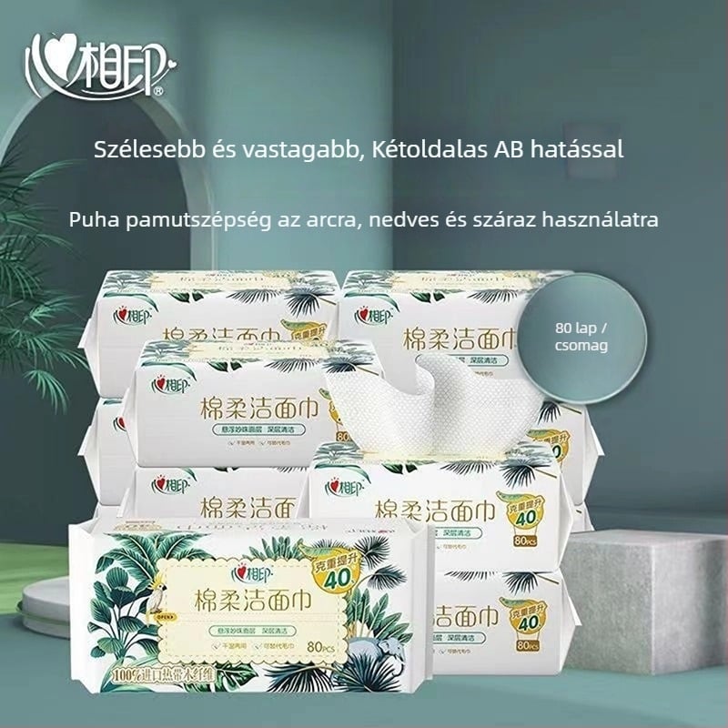 Heart-to-heart egyszer használatos arctisztító kendő, nem szőtt anyag, nedves és száraz használat, hordozható csomag, gyártási kód 22069042567