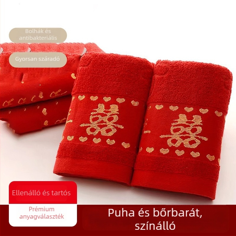 Kéztörlő – magfonal, Jacquard szövés, 100–120 g, 14 darabos készlet, testreszabható esküvői emlék