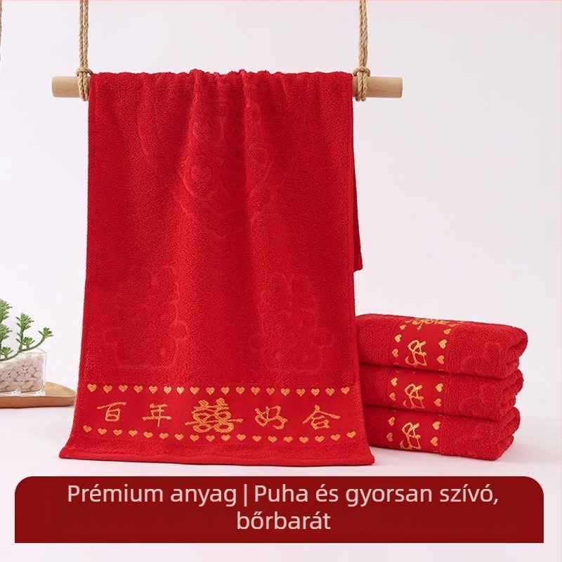 Kéztörlő – magfonal, Jacquard szövés, 100–120 g, 14 darabos készlet, testreszabható esküvői emlék