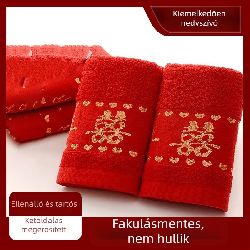 Kéztörlő – magfonal, Jacquard szövés, 100–120 g, 14 darabos készlet, testreszabható esküvői emlék