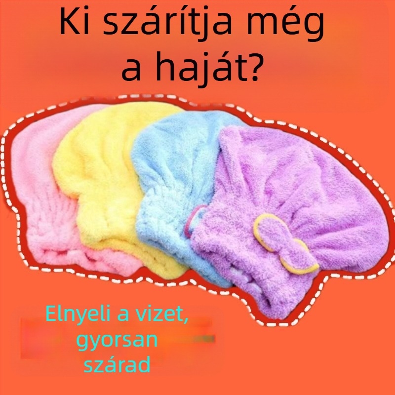 Női hajszárító sapka, rendkívül nedvszívó hosszú hajhoz, gyors szárítású turbán sapka, korall plüss