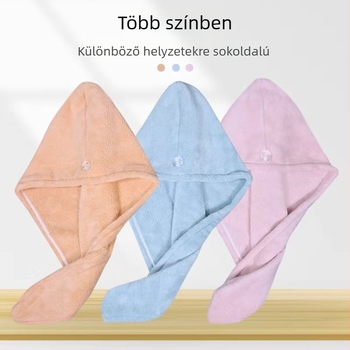 Mikroszálas hajszárító sapka, korall plüss, 150D, sík szövés, 80-99 g