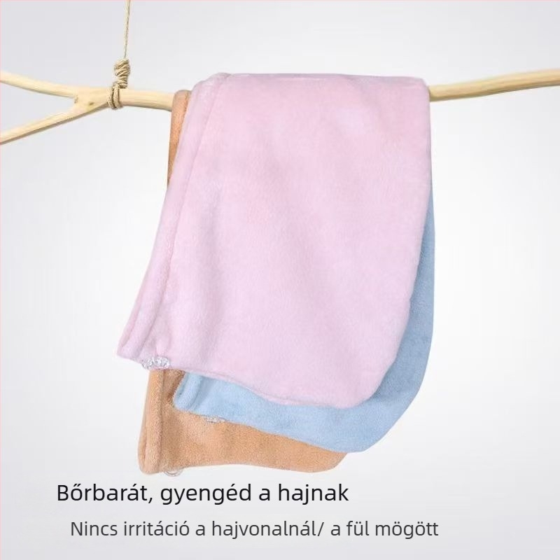 Mikroszálas hajszárító sapka, korall plüss, 150D, sík szövés, 80-99 g