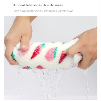 Korall fleece hajszárító sapka logónyomással, testreszabható feldolgozás, egyedi rendelések támogatása