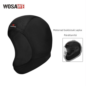 Motorkerékpáros légáteresztő fejfedő – nedvszívó, gyorsan száradó, belső sisakréteg, uniszex, egyszínű, anyagok: poliészter-spandex-nylon