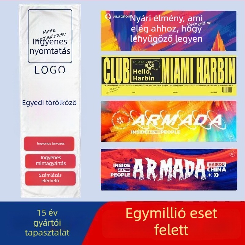 Microfiber sporttörölköző testreszabható logóval, 400 g, gyorsan száradó, nedvszívás 5–10 másodperc