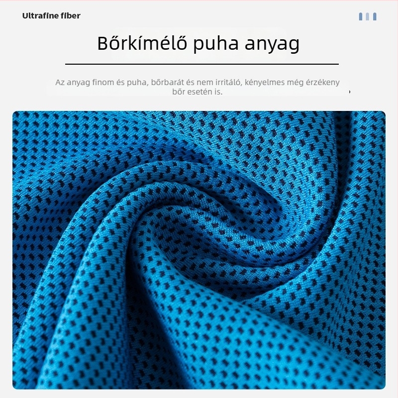 Sporttörölköző mikroszálból, 160gsm, logóval testre szabható, varrt szélekkel, edzőterembe és jógaedzéshez, nedvszívó és gyorsan száradó.