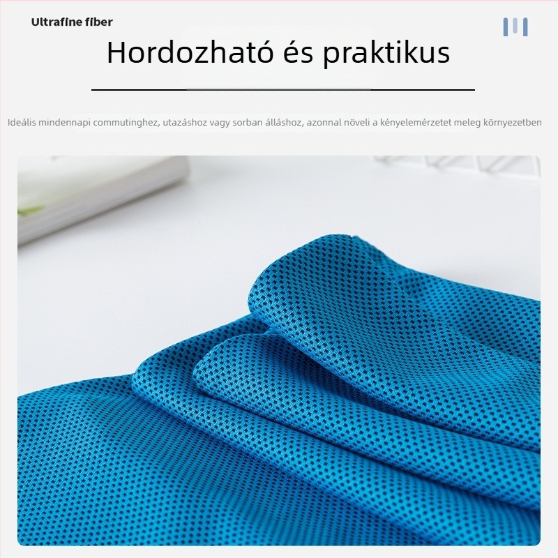 Sporttörölköző mikroszálból, 160gsm, logóval testre szabható, varrt szélekkel, edzőterembe és jógaedzéshez, nedvszívó és gyorsan száradó.