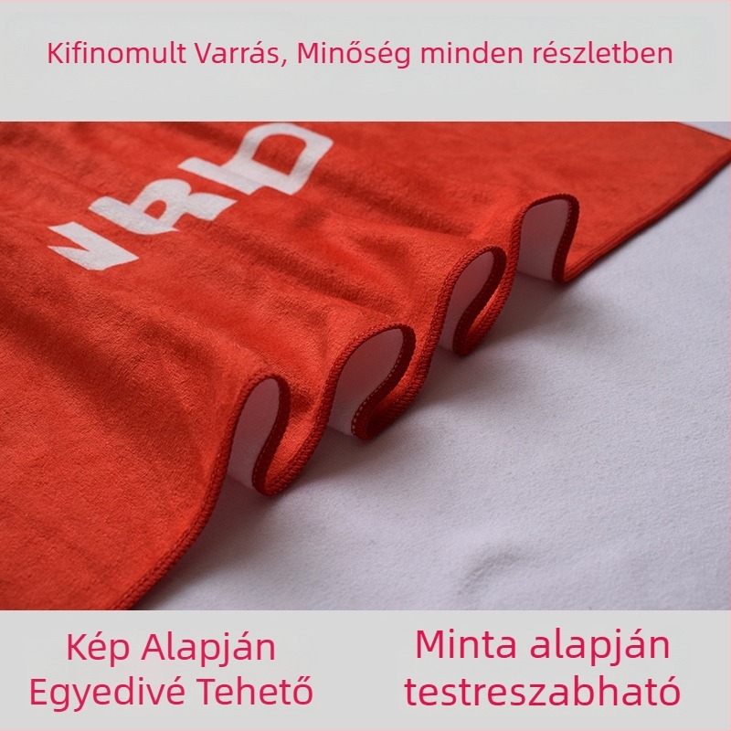 Sporttörölköző mikrofinom rostból, nyomtatott kivitel, 400 g, testre szabható logó, gyors felszívódás 0-5 s