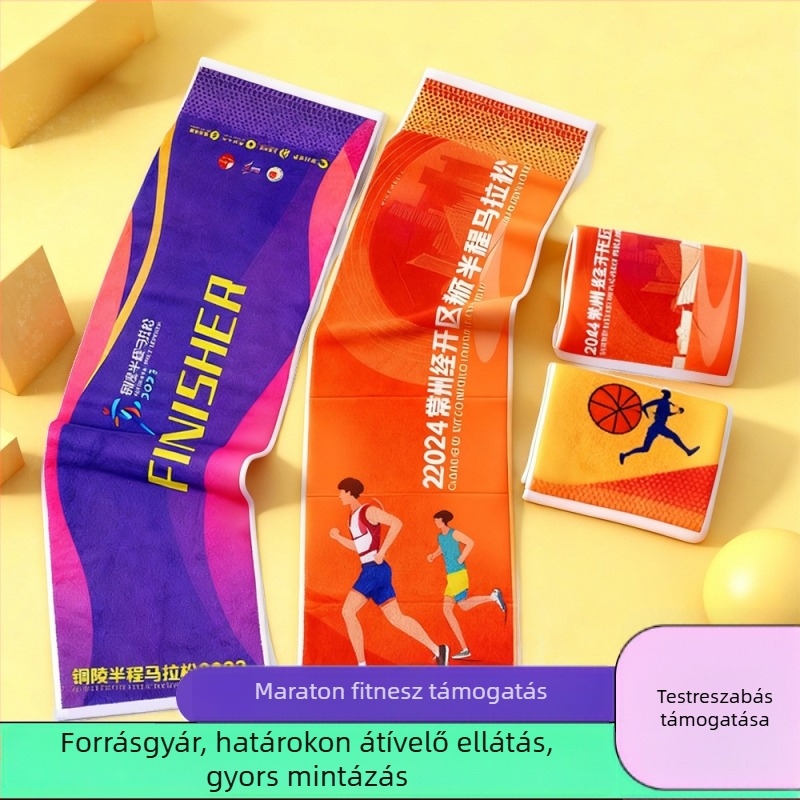 Longli mikroszálas sporttörölköző, 32-ply fonal, jacquard szövés, 120 g, nedvességfelszívás 0–5 s