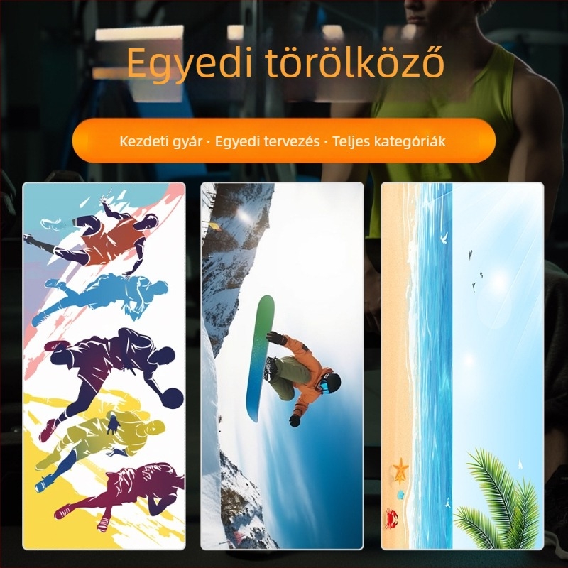 Sporttörölköző mikroszálas anyaggal hűsítő hatás nedvesítéskor, testreszabható logó, gyors száradás, gsm 200–400
