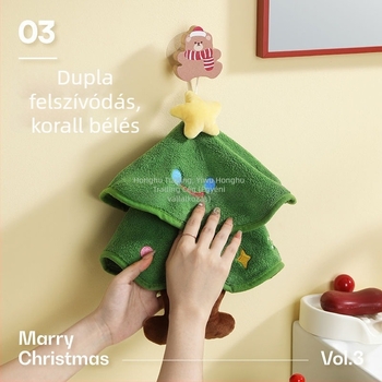 Konyhai dekoratív kéztörlő, gyerekeknek, coral fleece anyag, 150d szál, hímzett varrás, súly kevesebb mint 30 g