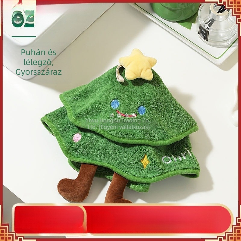 Konyhai dekoratív kéztörlő, gyerekeknek, coral fleece anyag, 150d szál, hímzett varrás, súly kevesebb mint 30 g