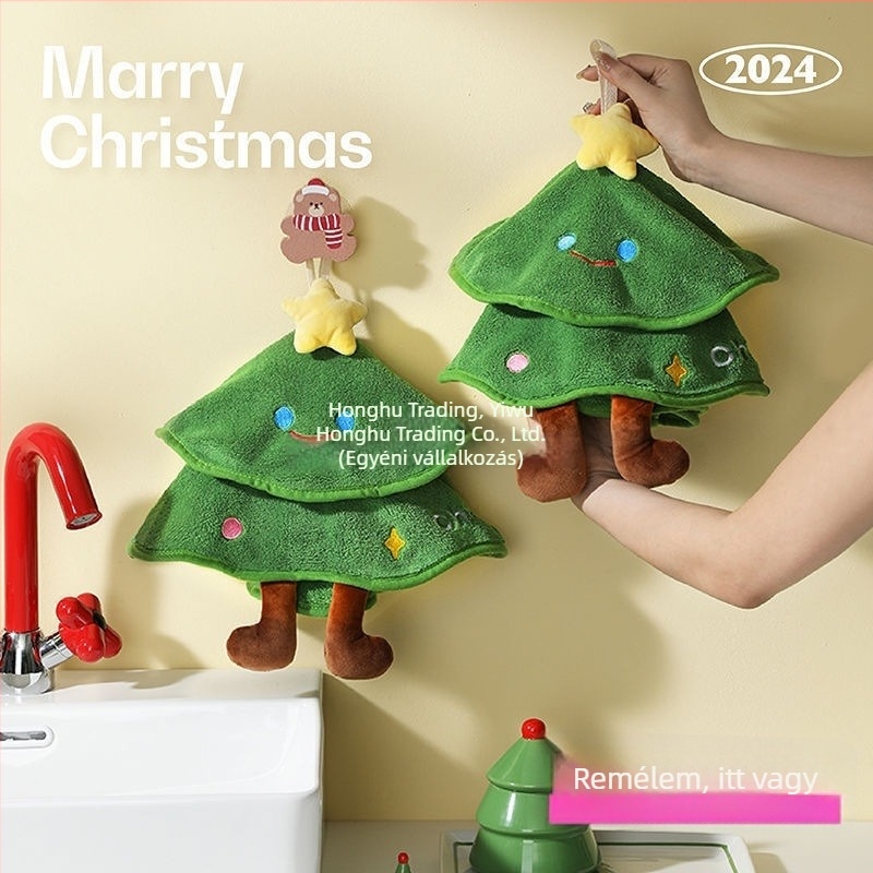 Konyhai dekoratív kéztörlő, gyerekeknek, coral fleece anyag, 150d szál, hímzett varrás, súly kevesebb mint 30 g