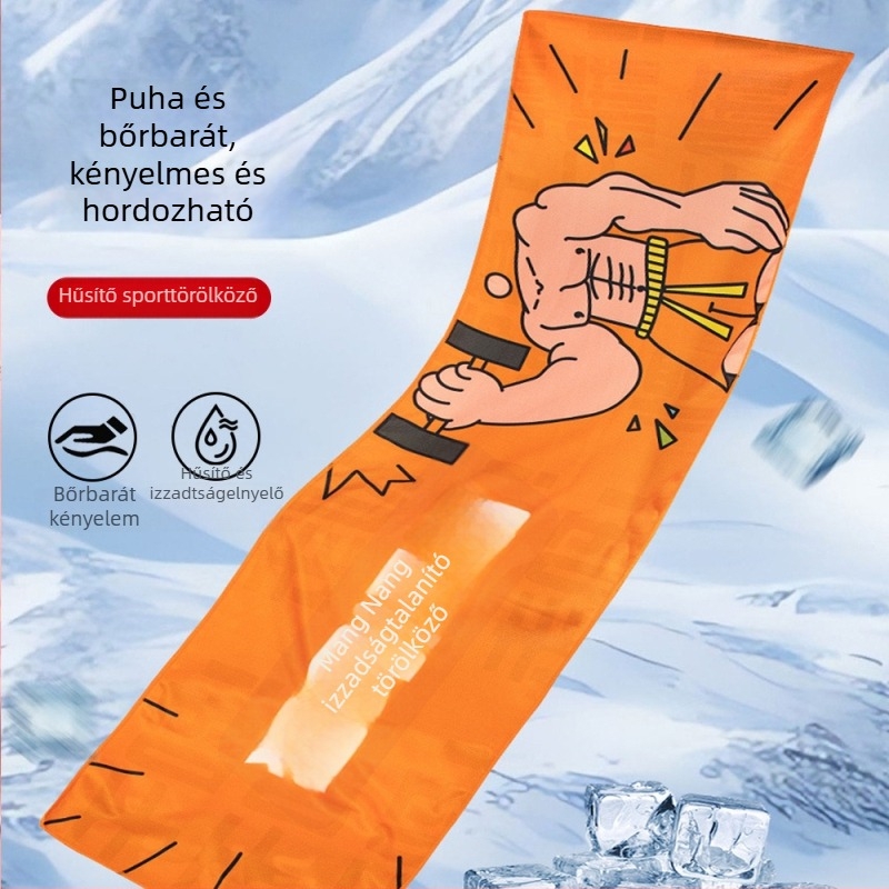 Hűsítő mikroszálas sporttörölköző, izzadságot felszívó és gyorsan száradó, futásra és edzésre, 165 g, egyszerű szövés