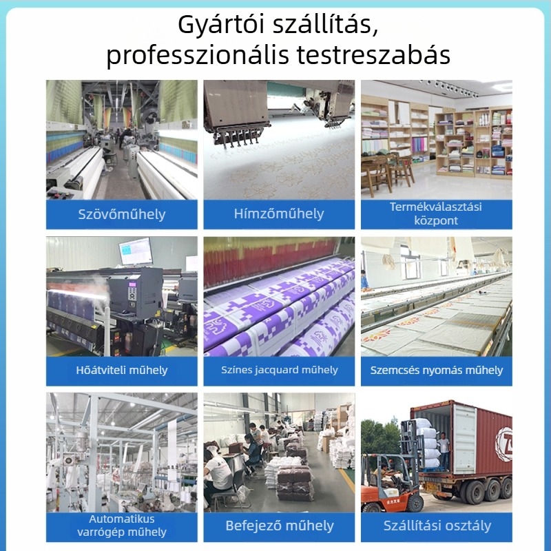 Törölköző - 100% pamut, egyszerű szövés, 21s fonal, 100–120 g, hímzett logó