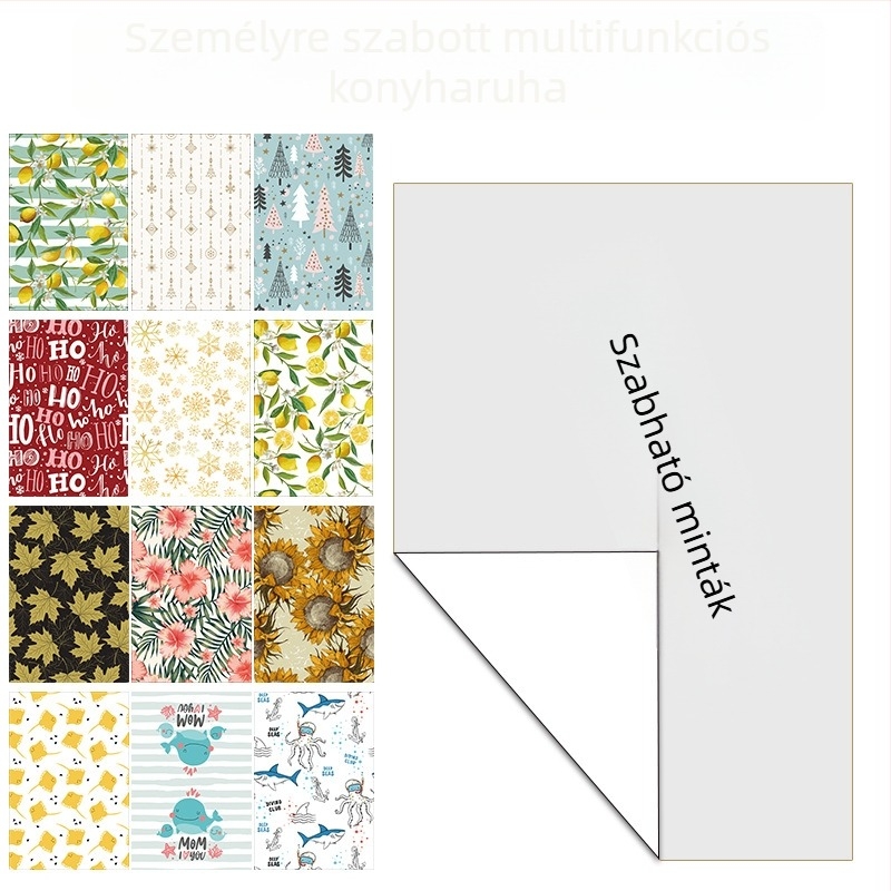 Tea törölköző, 100% pamut, 70 g, nedvszívó 5–10 s, logó nyomtatás