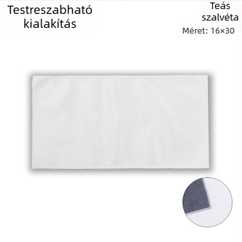Teás törölköző puha suede plüssből, 25 g, nedvességfelszívás 5–10 s, logó nyomtatás lehetséges