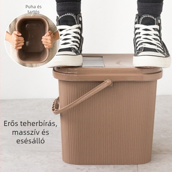 Négyzet alakú műanyag teás vödör szűrővel – otthoni teás kiegészítő