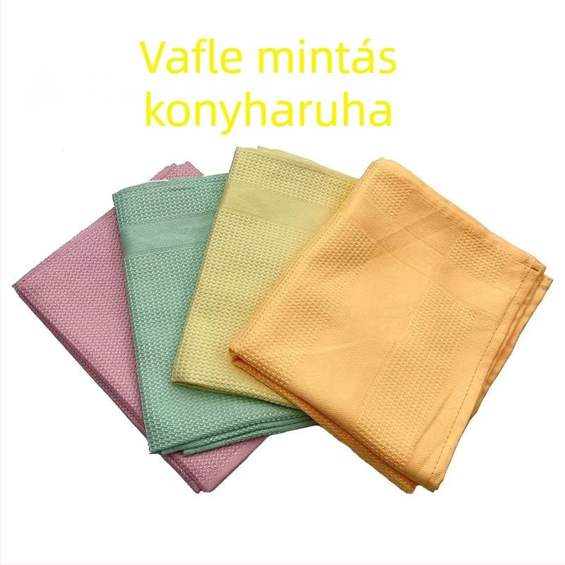 Sima varrat nélküli waffel konyharuha, ananász háló mintával, konyhai és üveg tisztításához