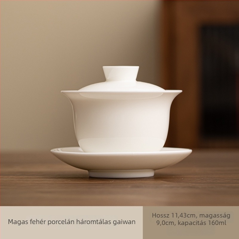 Kerámia fedeles teás tál - három tehetséggel, teáskészlet, modern minimalist dizájn, XB-0298