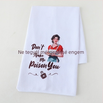 Mikroszálas konyharuha, 400 GSM, testreszabható nyomtatás, waffel szövés, ananászos minta