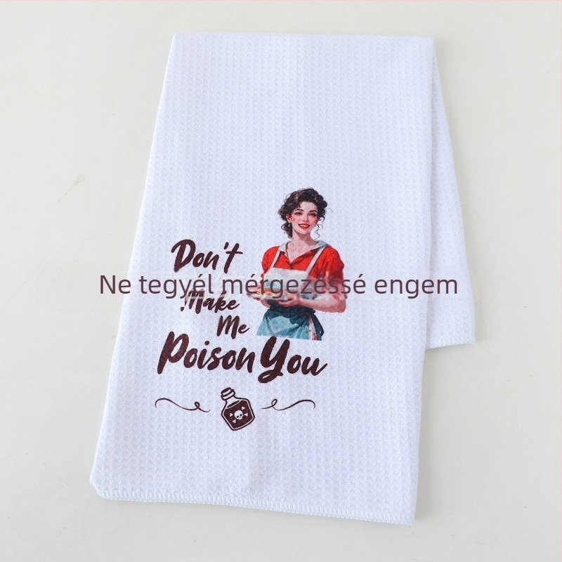 Mikroszálas konyharuha, 400 GSM, testreszabható nyomtatás, waffel szövés, ananászos minta