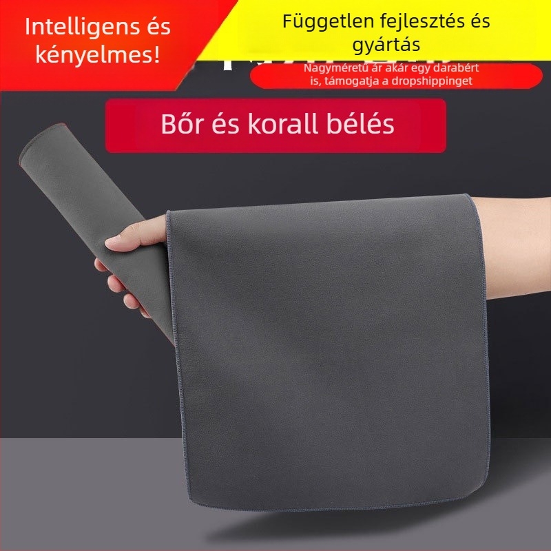 Autó belső területére szánt kétoldalas bársonytörlő – coral fleece anyag, Town Head márka, licencelhető magáncímke