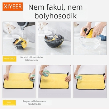 Nagy méretű, kétoldalas autómosó törölköző, vastag korall plüssel, nedvszívó és gyorsan száradó