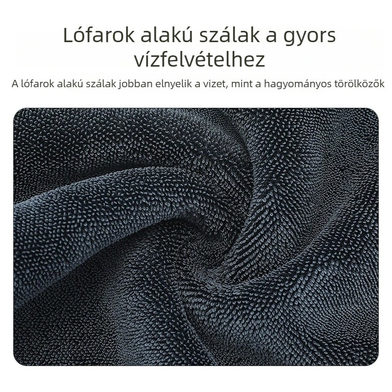 Autómosó törölköző, kétoldalas, megerősített, nedvszívó, nyom nélkül, mikroszálas 1200gsm