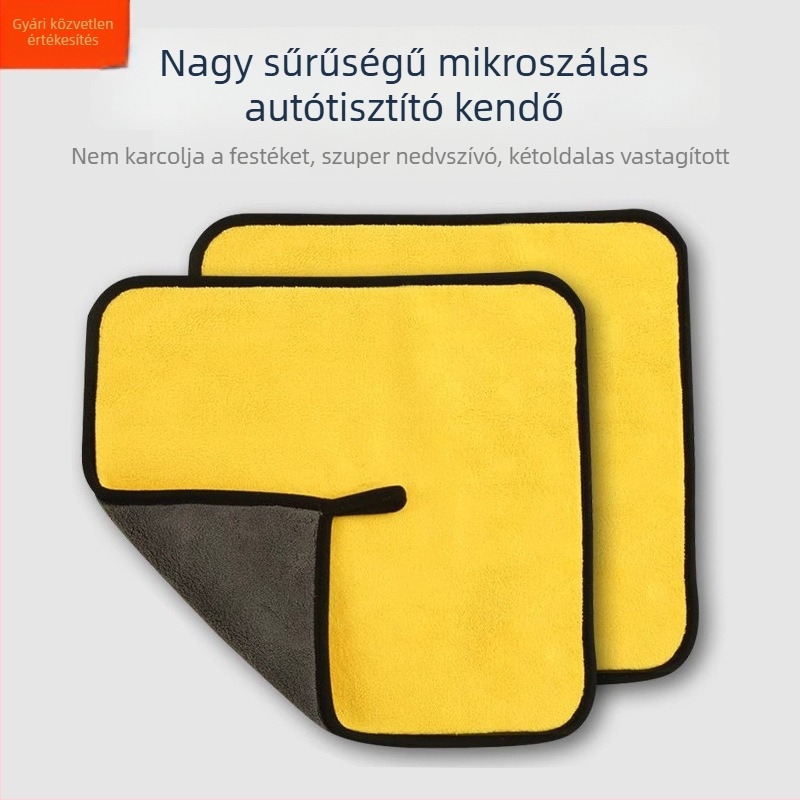 Sűrű, nedvszívó autó tisztító kendő üveghez és belső térhez, korall fleece, 120 g, 8 darab