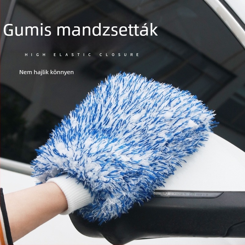 Zhongheng Autómosó kesztyű Coral Fleece-ből – rostos kesztyűk habosításhoz и tisztításhoz