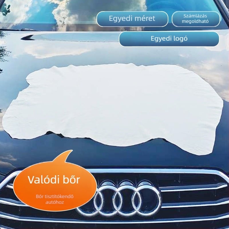 Valódi bőrből készült autóápoló törlőkendő üveg- és belső tisztításhoz