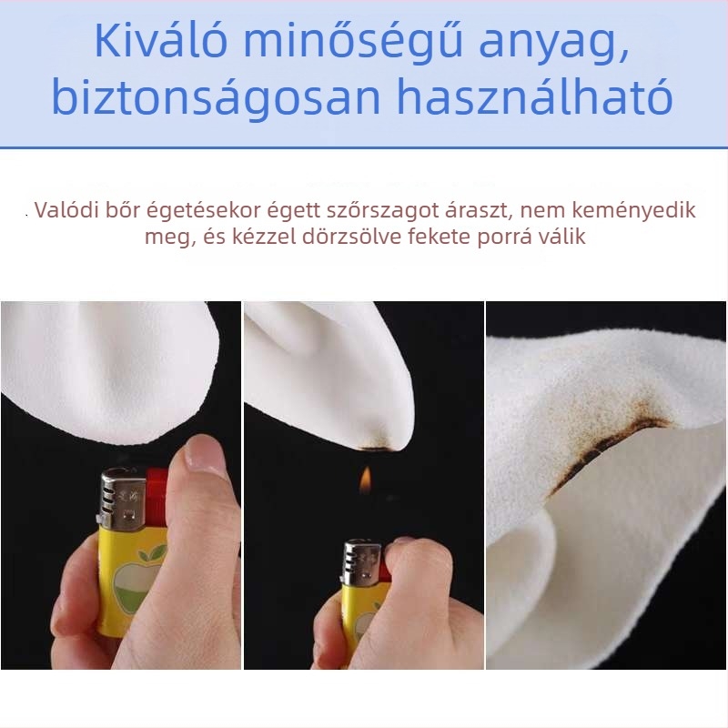 Valódi bőrből készült autóápoló törlőkendő üveg- és belső tisztításhoz