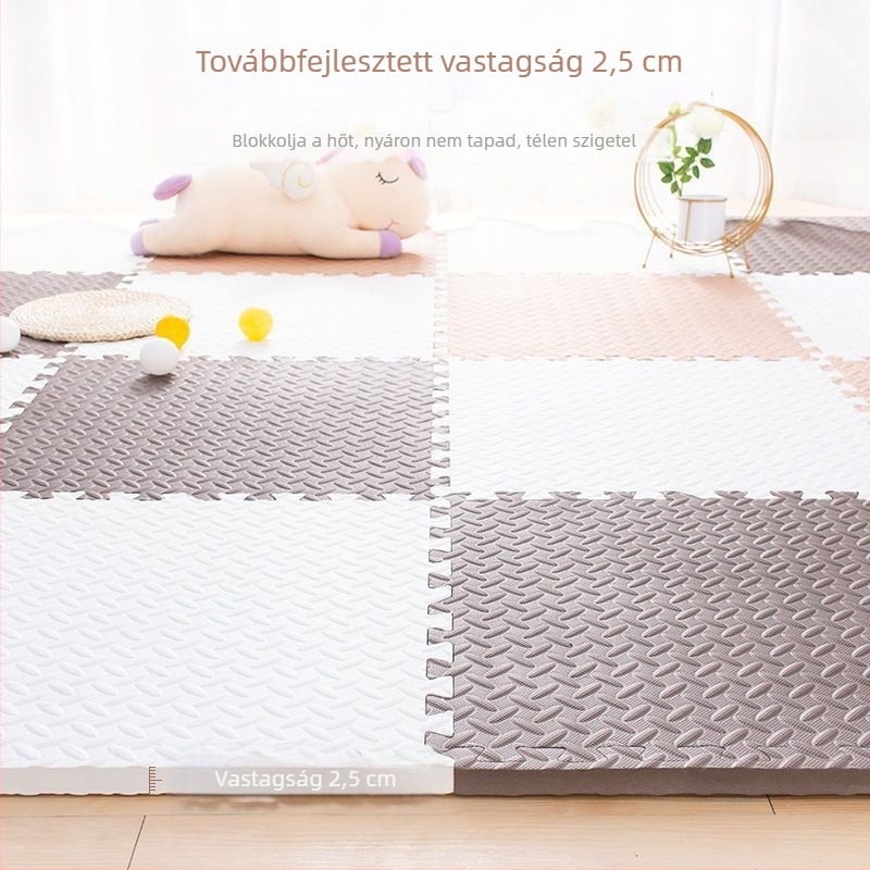 Erősített habból készült padlómatrac gyerekeknek — összekapcsolható puzzle pad, vízálló és szennyeződésálló, teljes szobai lefedés
