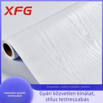 Fehér fa mintázatú asztali felület - öntapadós, vízálló és olajálló bútorfólia
