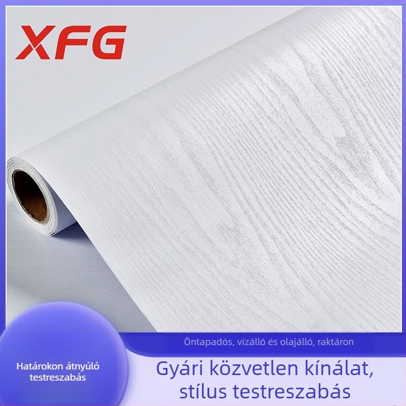 Fehér fa mintázatú asztali felület - öntapadós, vízálló és olajálló bútorfólia