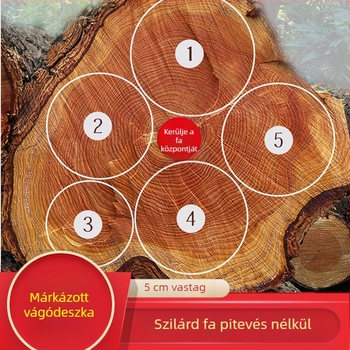 Tömörfa vágódeszka, vastított kivitel, antibakteriális konyhai eszköz