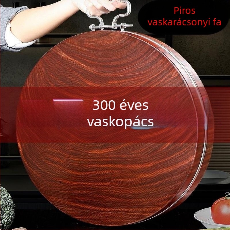 Tömörfa vágódeszka, vastított kivitel, antibakteriális konyhai eszköz