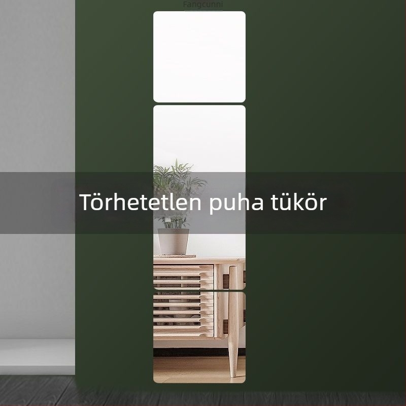 Akril sminktükör, falra szerelhető ragasztós kivitel, magas felbontású öltözködő tükör ruhákhoz és garderobhoz