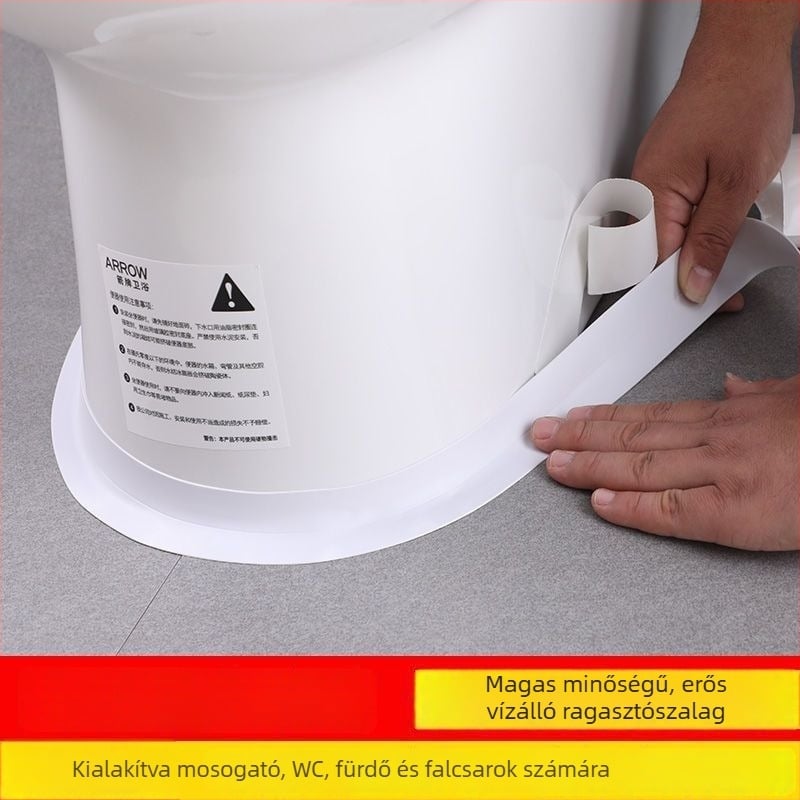 Vízálló öntapadós fuga szalag fürdőszobába – penészmentesítés, szélesített fugaszalagok pultokhoz, mosdókhoz, sarkokhoz és WC-hez (öntapadós; modern egyszerű stílus; helyiség: fürdőszoba, hálószoba)