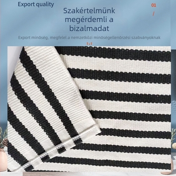 Csíkos terasz szőnyeg, gépi mosás, poliészter-pamut keverék, csúszásmentes és szennyeződésálló, beltéri és kültéri használatra