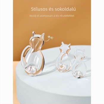 Átlátszó gyanta macska mintás falra ragasztható horog – egy darab, max. 0–1 kg teher, 2025-ös megjelenés