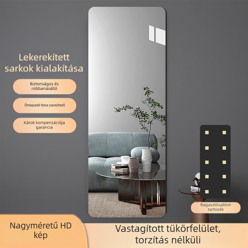 Teljes testű falra szerelhető öntapadós akril tükör, otthoni HD minőség, modern letisztult stílus; Márka Unique; Keret anyaga: Egyéb; Modell: Egyéb