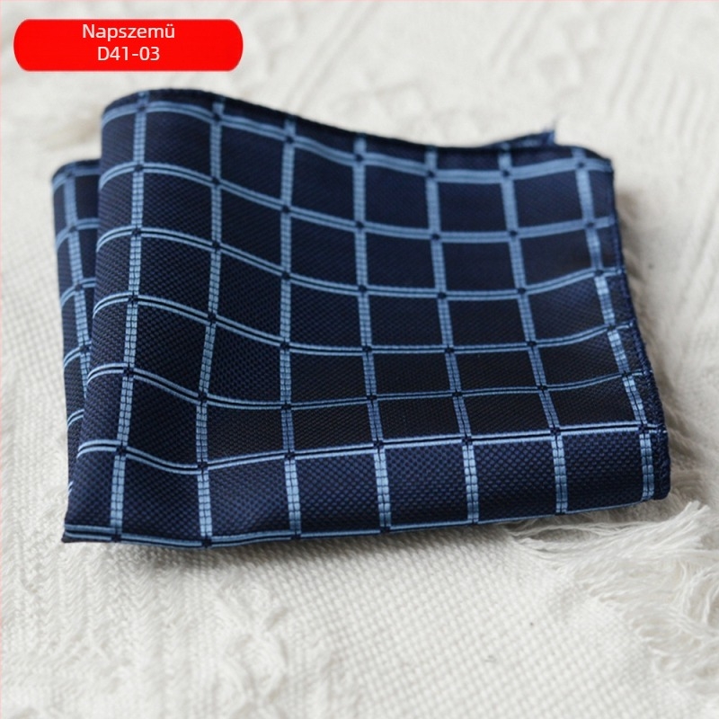 Férfi öltönyzsebkendő – poliészter, poliészter bélés, fonalfestett, semleges stílus, változatos mintázatok