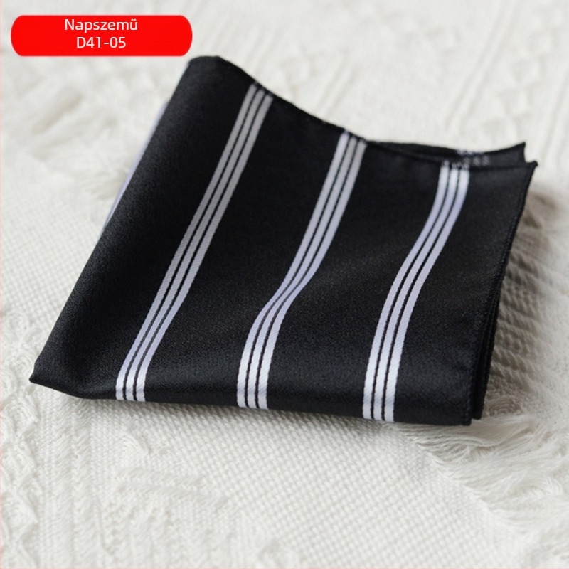 Férfi öltönyzsebkendő – poliészter, poliészter bélés, fonalfestett, semleges stílus, változatos mintázatok