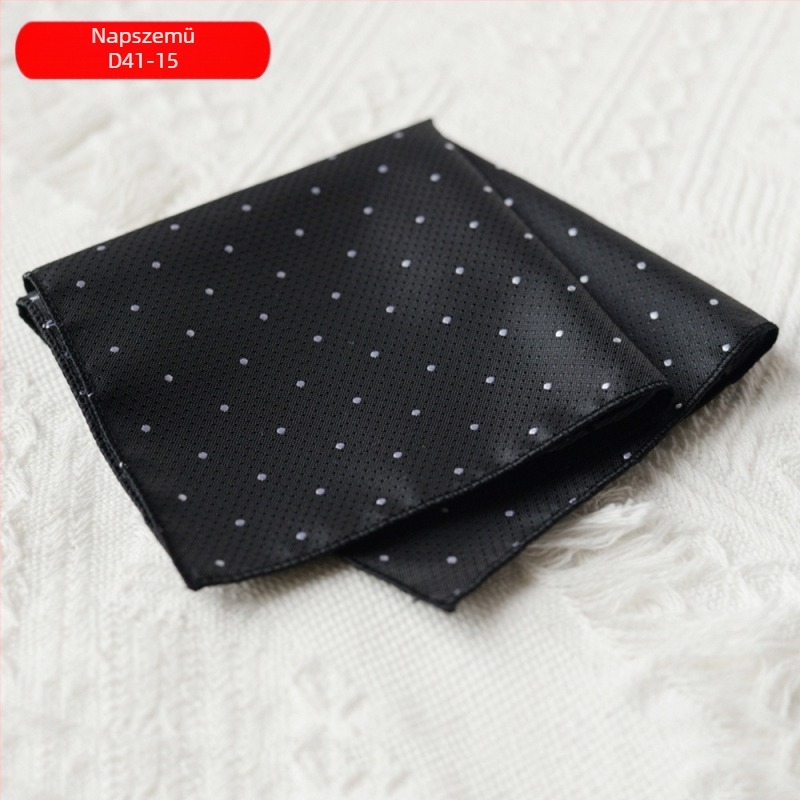 Férfi öltönyzsebkendő – poliészter, poliészter bélés, fonalfestett, semleges stílus, változatos mintázatok